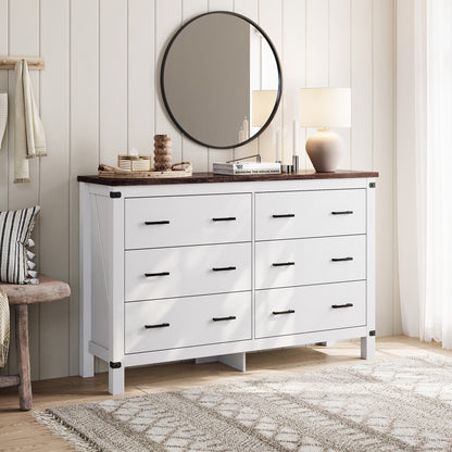 Dresser for Bedroom, Modern Dressers with Spacious Storage and Metal Handles