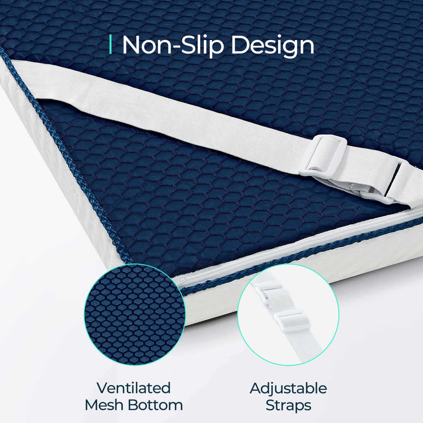 Mattress Topper with Tencel Cover, Cooling Gel-Infused Swirl Memory Foam,  CertiPUR-US and Oeko-TEX Certified White