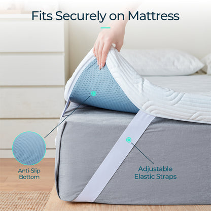 3 inch Firm Mattress Topper, Cooling Gel Infused Bed Topper with Tencel Cover