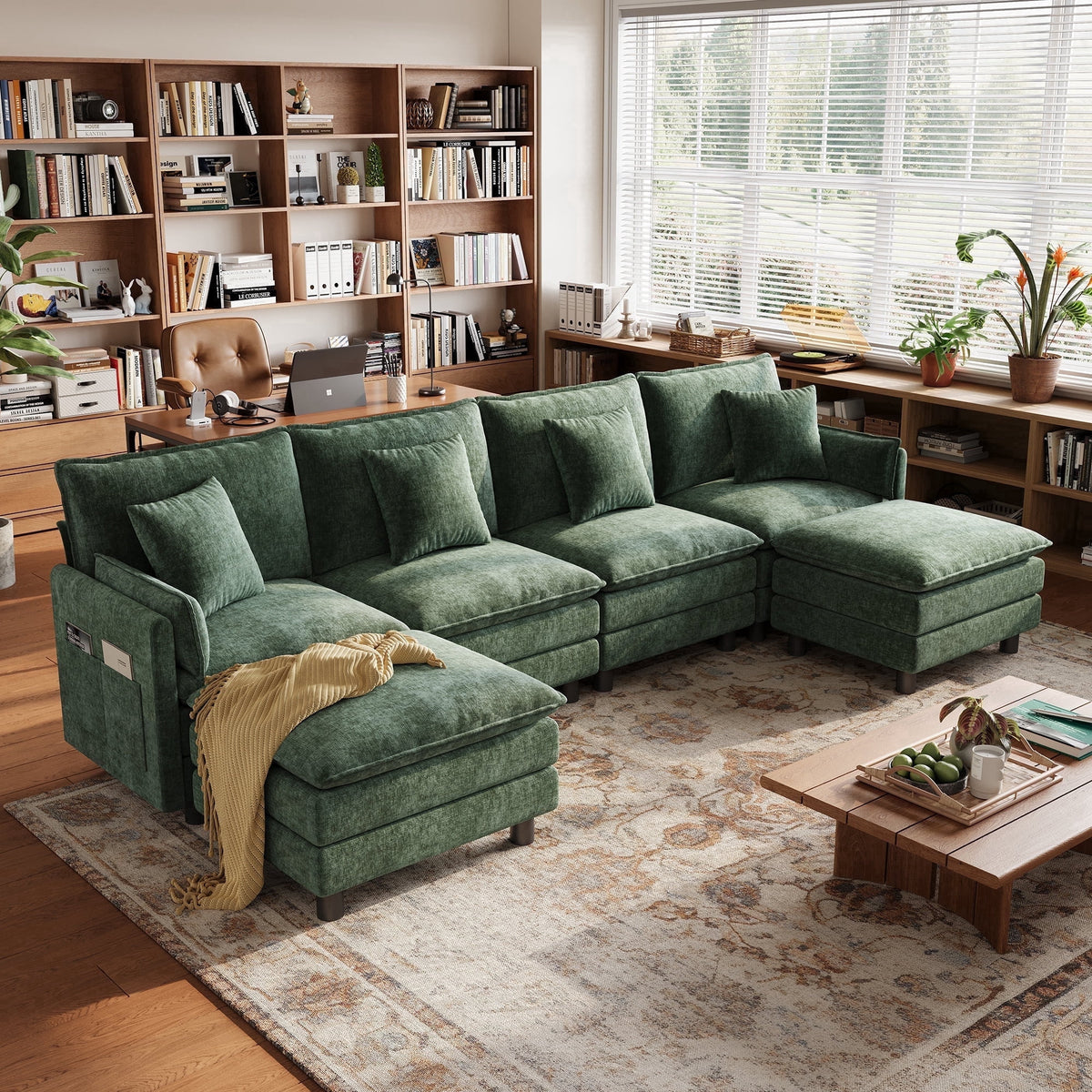 LINSY HOME Modular Sofa with Ottoman for Living Room Sofa, Sectional Sofa Couch for Big House