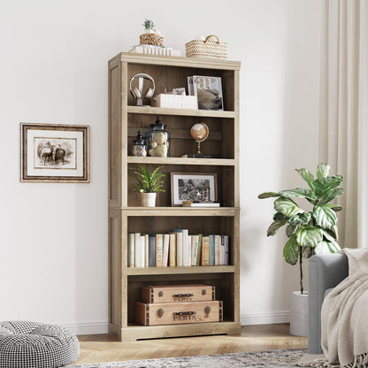 68in 5 Tier Bookshelf, Tall Bookcase Shelf Storage Organizer, Modern Book Shelf for Bedroom, Living Room and Home Office