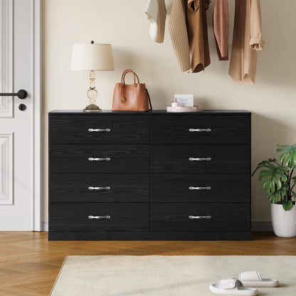 Modern 54" Wide Dresser & Chest of Drawers, Wood & Metal Design, Doubles as TV Stand, Storage for Bedroom & Living Room