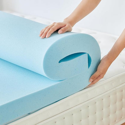 3 Inch Medium Soft Memory Foam for Back Pain，Cooling Gel Memory Foam Bed Mattress Topper