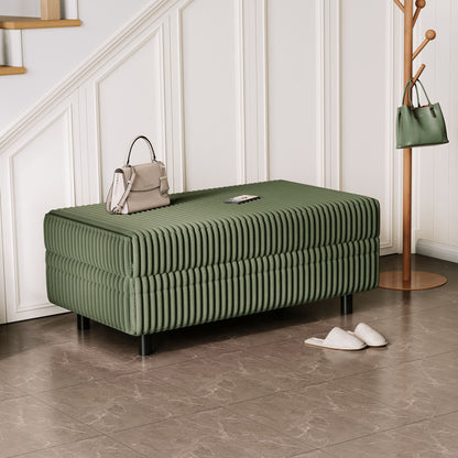 LINSY HOME Corduroy Storage Ottoman Bench, Upholstered End of Bed Bench with Hidden Storage