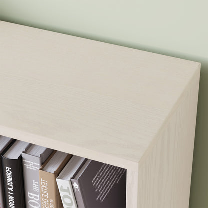 Cube Shelf Bookcase, 3-Tier Wooden Open Bookshelf, Modern Farmhouse Floorstanding Storage Cabinet for Home Office, Vertical Design