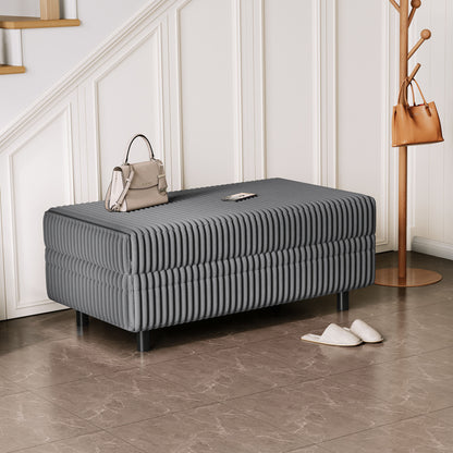 LINSY HOME Corduroy Storage Ottoman Bench, Upholstered End of Bed Bench with Hidden Storage