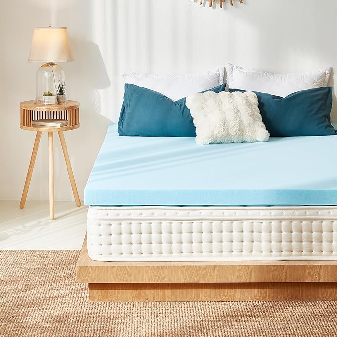 3 Inch Medium Soft Memory Foam for Back Pain，Cooling Gel Memory Foam Bed Mattress Topper