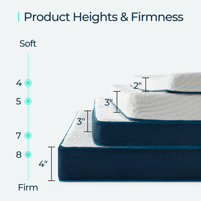 Mattress Topper with Tencel Cover, Cooling Gel-Infused Swirl Memory Foam,  CertiPUR-US and Oeko-TEX Certified White