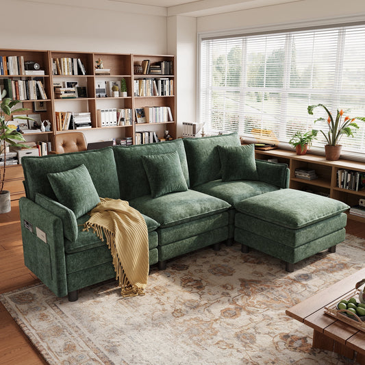 LINSY HOME Modular Sofa with Ottoman for Living Room Sofa, Sectional Sofa Couch for Big House