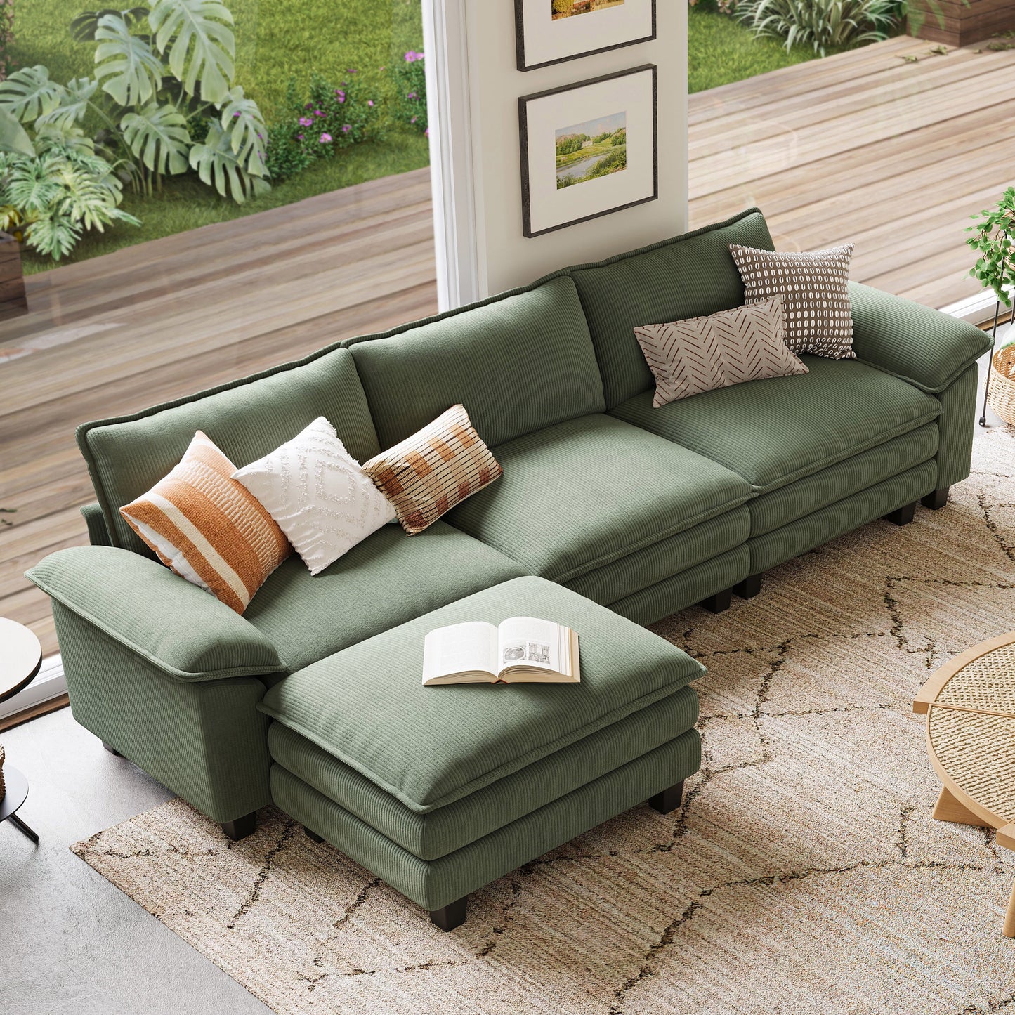 123-inch Cloud Modular Sectional Sofa for Living Room