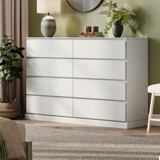 Modern Wooden Dresser Cabinet, 54" Wide 8/9/10 Drawer Chest of Drawers, Large Storage Organizer for Bedroom, Closet, and Living Room