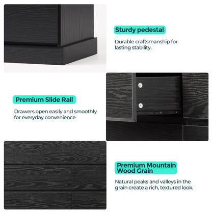 Modern Wooden Dresser Cabinet, 54" Wide 8/9/10 Drawer Chest of Drawers, Large Storage Organizer for Bedroom, Closet, and Living Room