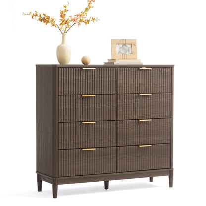 Modern Large Dresser with Deep Storage Drawers and Metal Pulls for Bedroom or Entryway