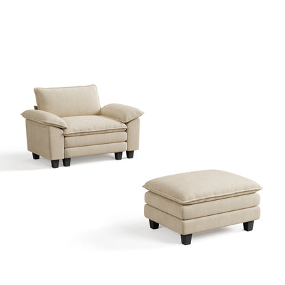 Corduroy Cloud Modular Sofa with Deep Cushions & Wide Arms