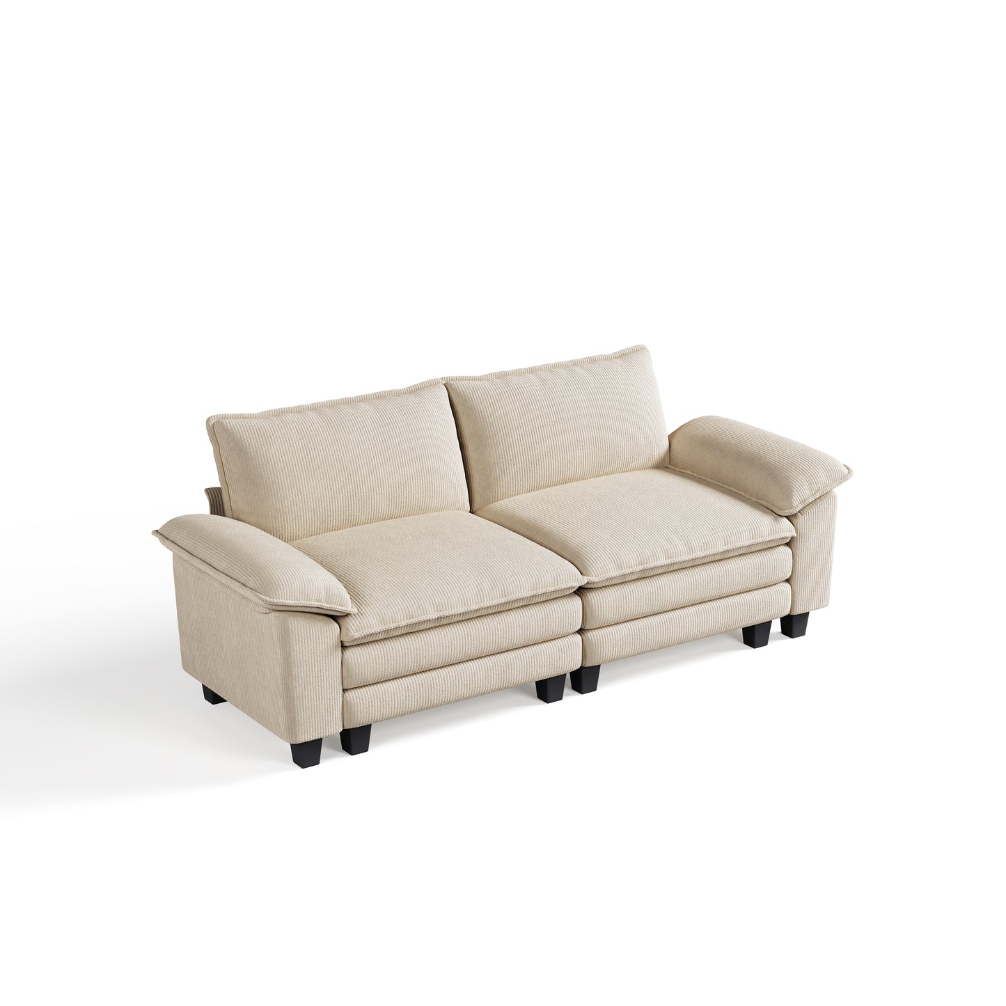 Corduroy Cloud Modular Sofa with Deep Cushions & Wide Arms