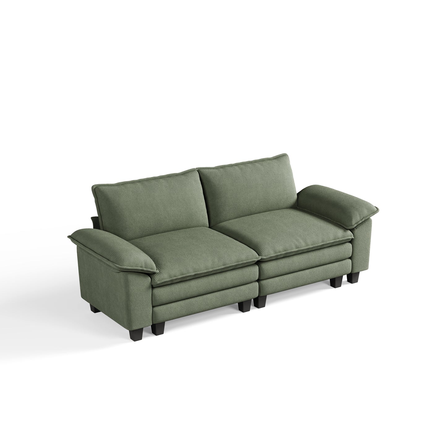 Corduroy Cloud Modular Sofa with Deep Cushions & Wide Arms