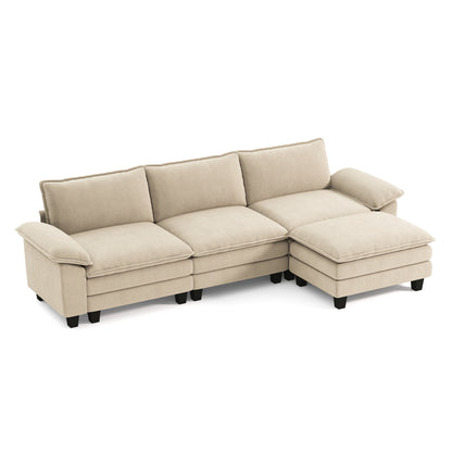 Corduroy Cloud Modular Sofa with Deep Cushions & Wide Arms
