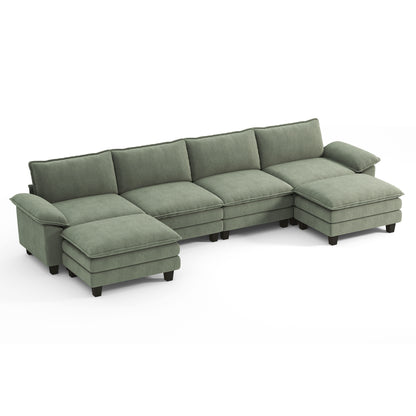 Corduroy Cloud Modular Sofa with Deep Cushions & Wide Arms