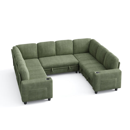 8 Seats with 2 Ottomans, Comfy U Shaped Modular Couches for Living Room