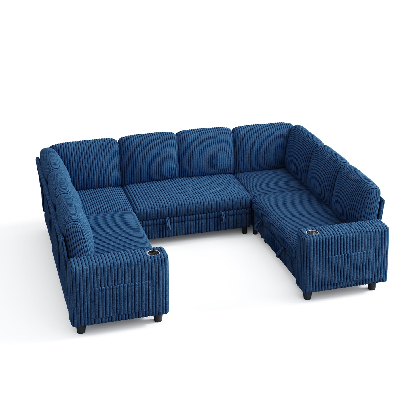 8 Seats with 2 Ottomans, Comfy U Shaped Modular Couches for Living Room