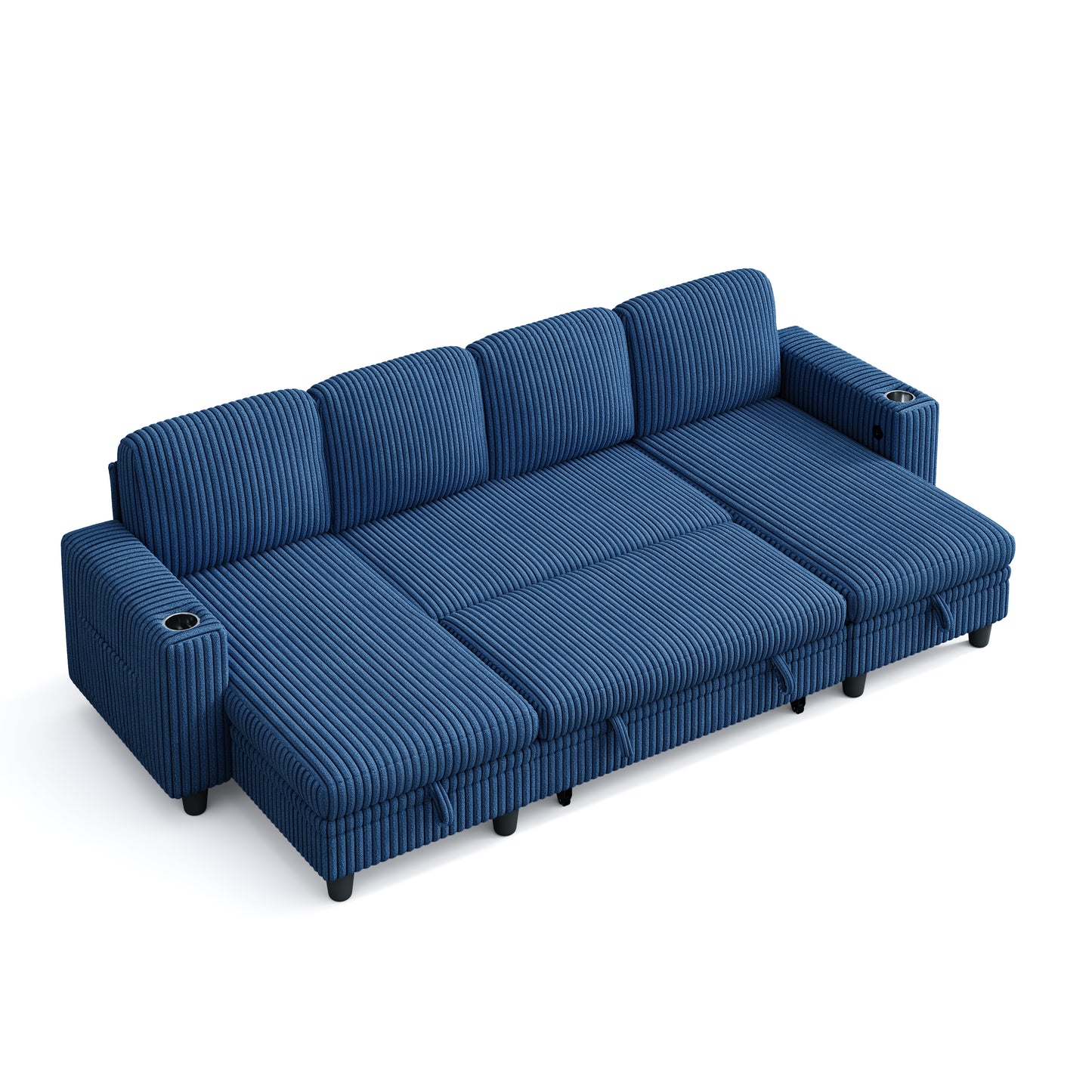 4 Seats with 2 Ottomans, Comfy U Shaped Modular Couches for Living Room