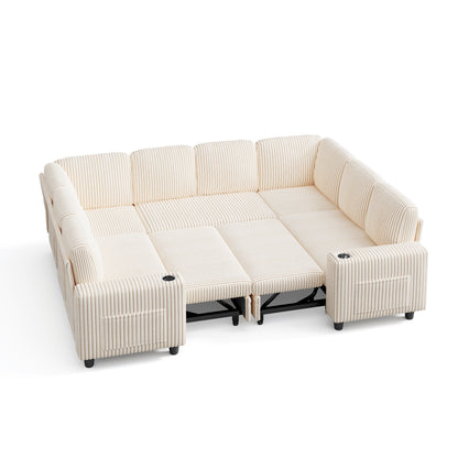 8 Seats with 2 Ottomans, Comfy U Shaped Modular Couches for Living Room