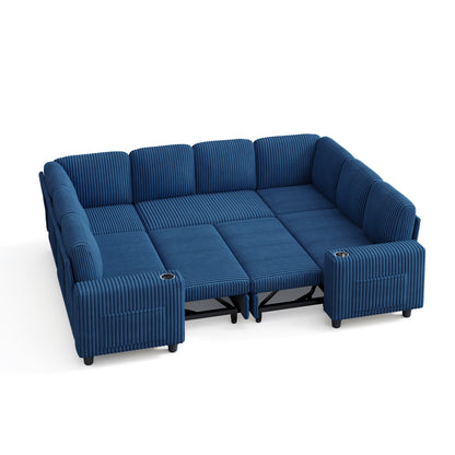 8 Seats with 2 Ottomans, Comfy U Shaped Modular Couches for Living Room