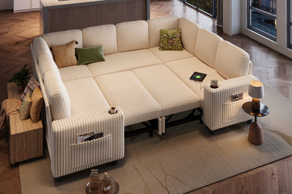 8 Seats with 2 Ottomans, Comfy U Shaped Modular Couches for Living Room