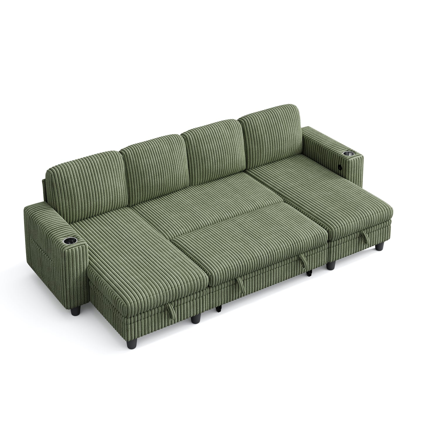 4 Seats with 2 Ottomans, Comfy U Shaped Modular Couches for Living Room