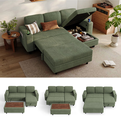 4 Seats with 2 Ottomans, Comfy U Shaped Modular Couches for Living Room