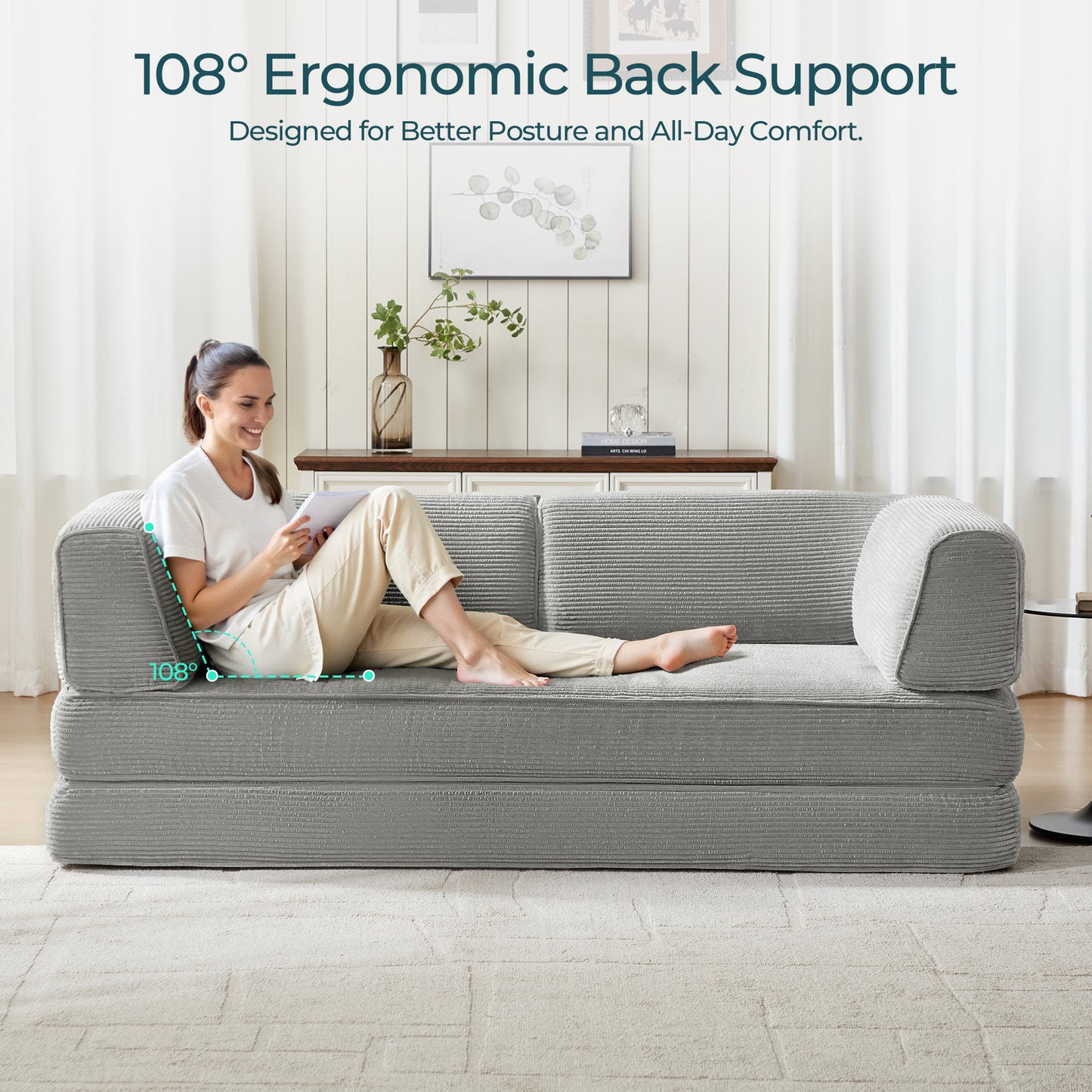 Convertible Sofa Bed Sleeper Sofa Folding Loveseat Sleeper Corduroy Couch Bed for Living Room Bedroom