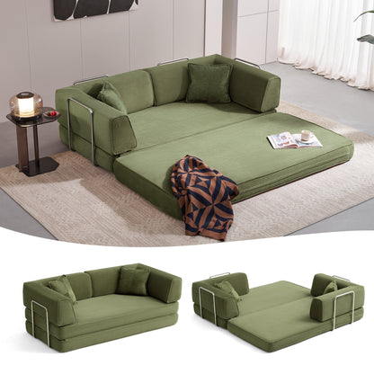 Convertible Sofa Bed Sleeper Sofa Folding Loveseat Sleeper Corduroy Couch Bed for Living Room Bedroom