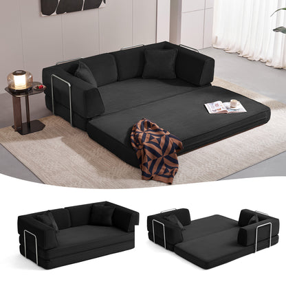 Convertible Sofa Bed Sleeper Sofa Folding Loveseat Sleeper Corduroy Couch Bed for Living Room Bedroom