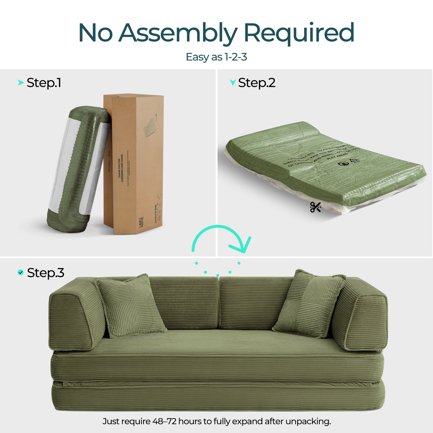 Convertible Sofa Bed Sleeper Sofa Folding Loveseat Sleeper Corduroy Couch Bed for Living Room Bedroom
