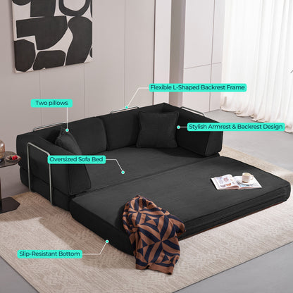 Convertible Sofa Bed Sleeper Sofa Folding Loveseat Sleeper Corduroy Couch Bed for Living Room Bedroom