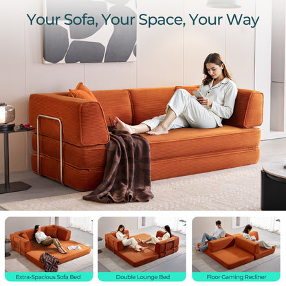 Convertible Sofa Bed Sleeper Sofa Folding Loveseat Sleeper Corduroy Couch Bed for Living Room Bedroom