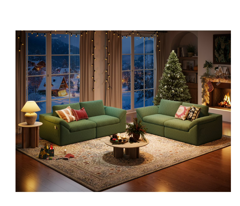 Linsy Home HS035-01-400 Sofa Set for Living Room, Cloud Modular Sectional Sofa with Deep Seating