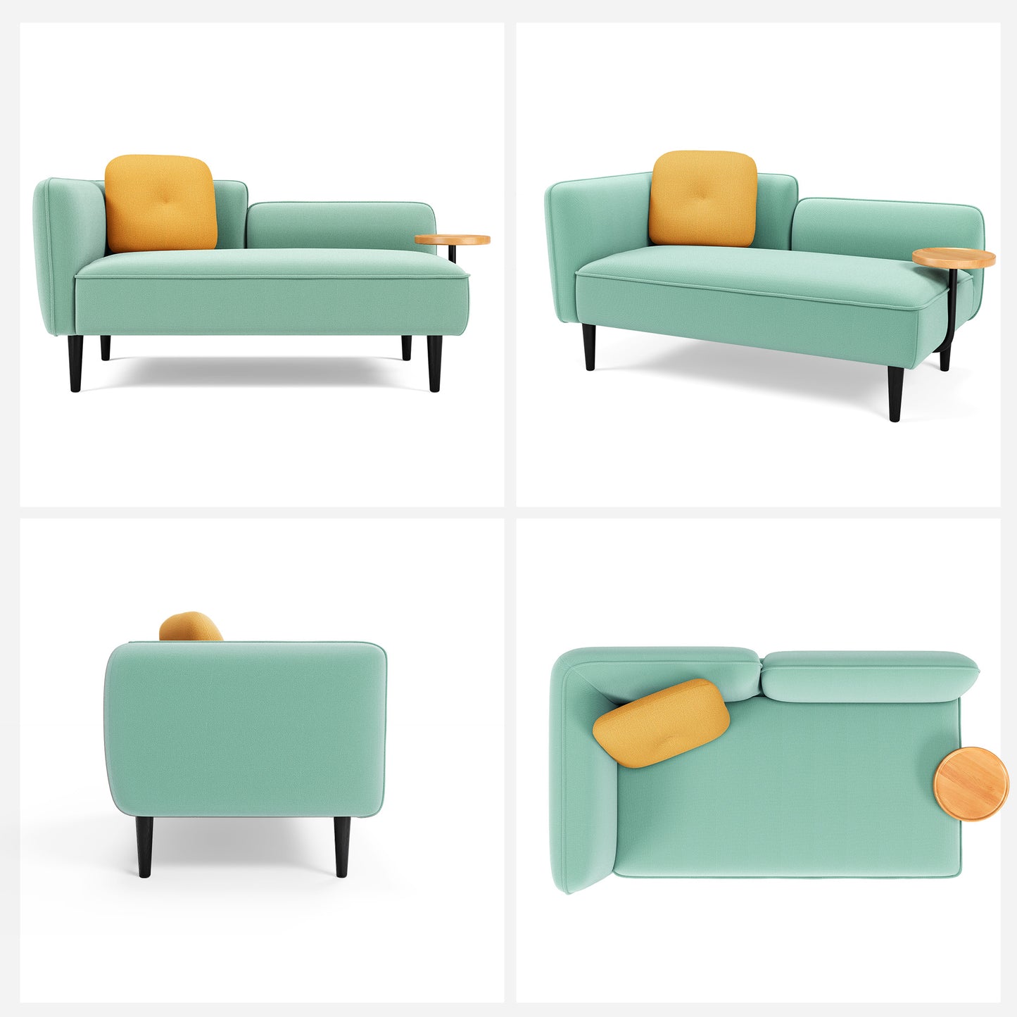 Loveseat Sofa with Built-in Side Table for Living Room, Bedroom, Apartment