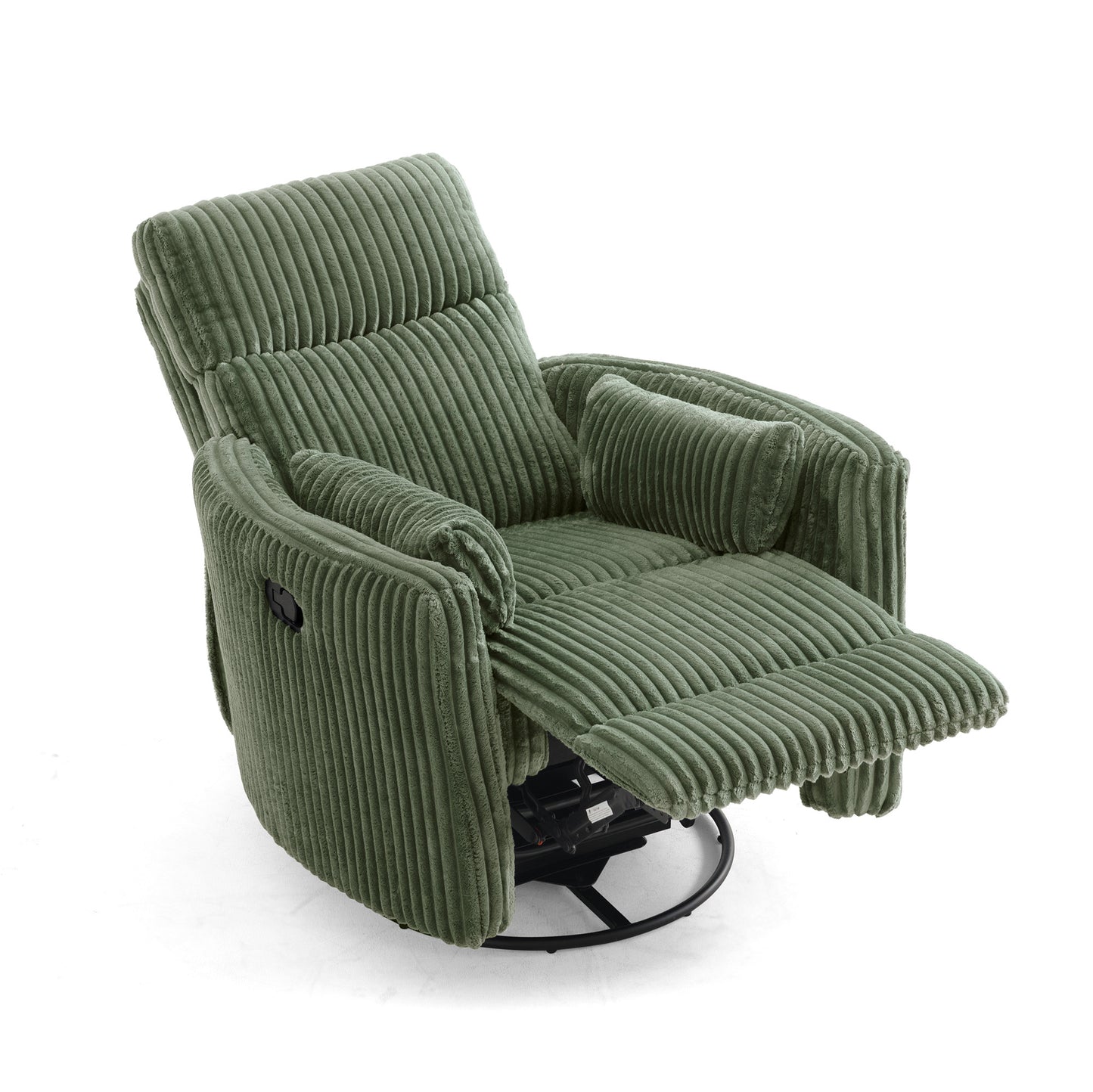 360 Swivel Rocker Recliner - Corduroy Nursery Glider Rocking Chair with 2 Pillows