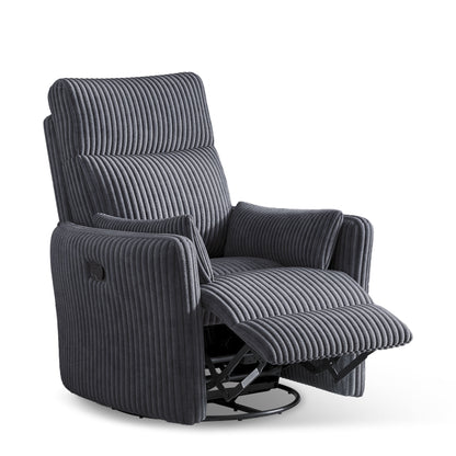 360 Swivel Rocker Recliner - Corduroy Nursery Glider Rocking Chair with 2 Pillows