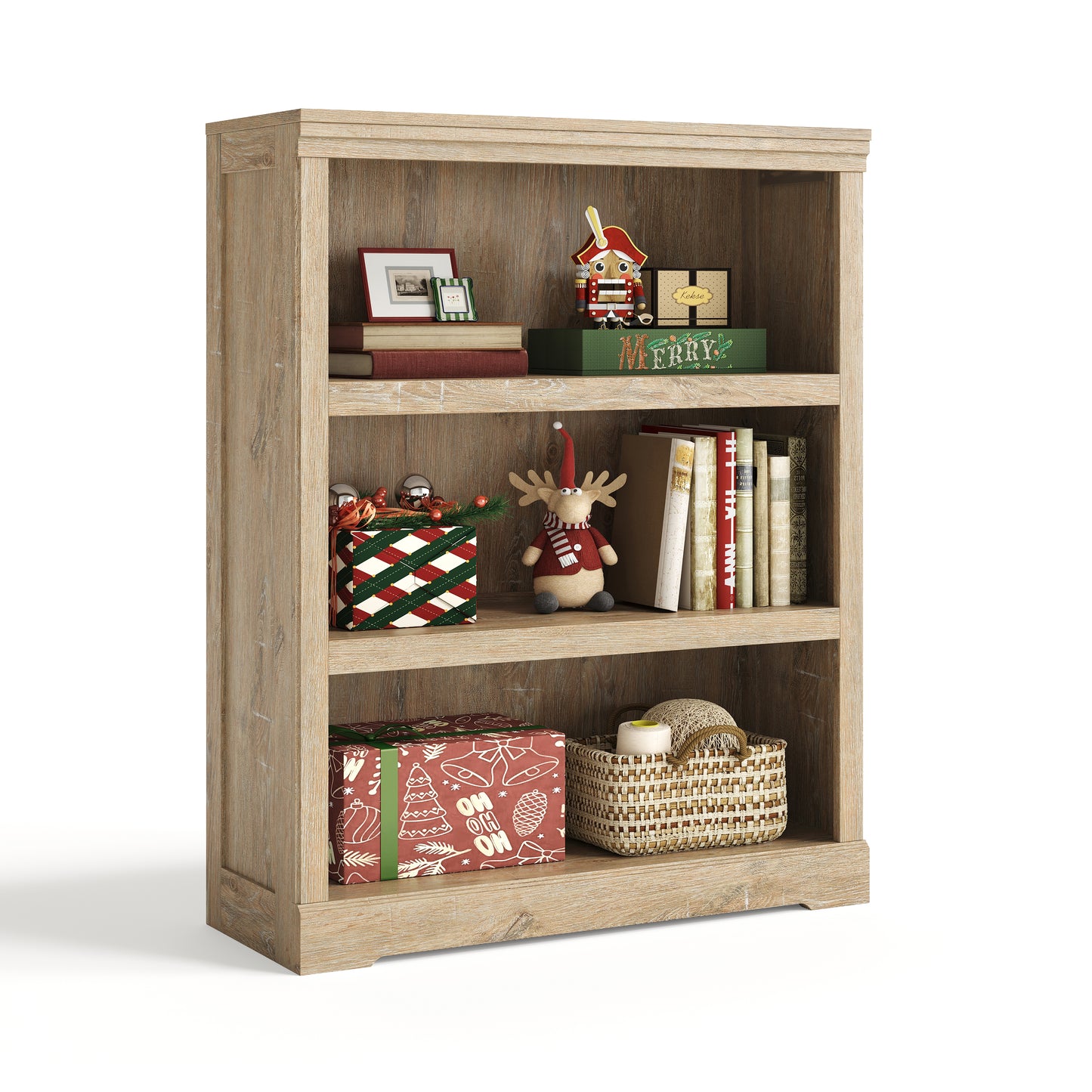 Small Bookcase Shelf Storage Organizer, Modern Book Shelf for Bedroom, Living Room and Home Office