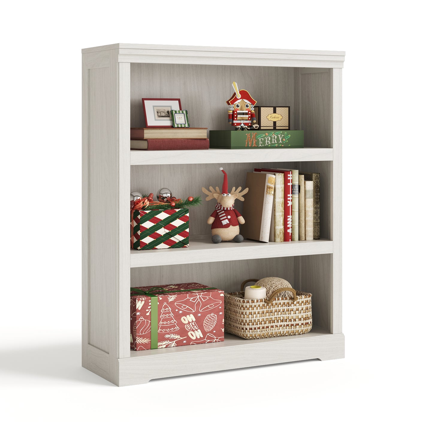 Small Bookcase Shelf Storage Organizer, Modern Book Shelf for Bedroom, Living Room and Home Office