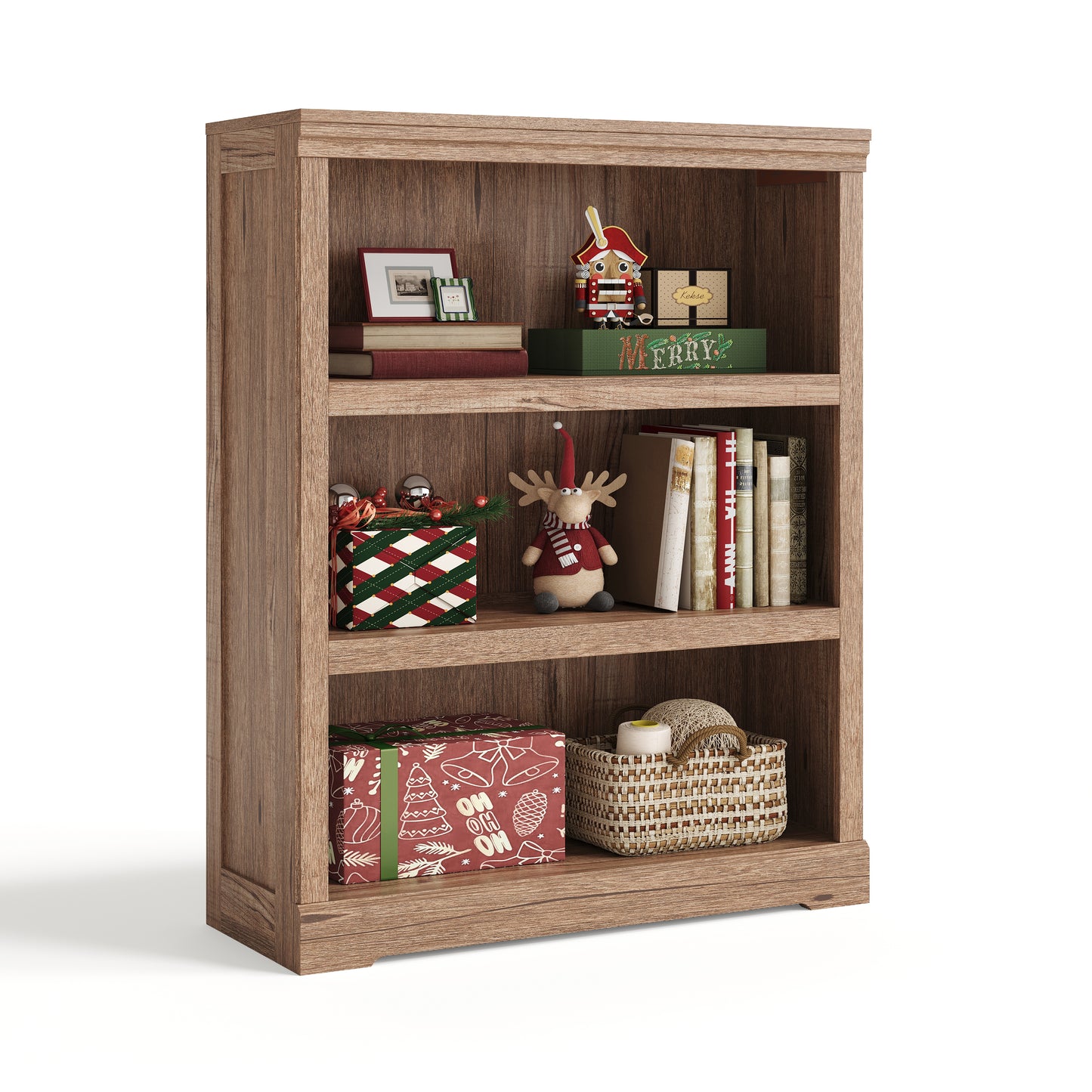 Small Bookcase Shelf Storage Organizer, Modern Book Shelf for Bedroom, Living Room and Home Office