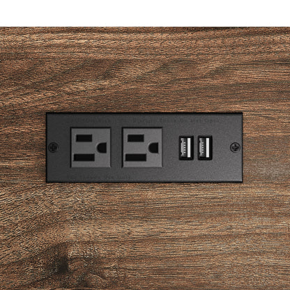 Farmhouse Nightstand, End Table  with Build-in Charging Station for Bedroom, Living room