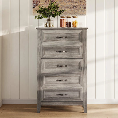 Linsy home Drawers Dresser for Bedroom, Wood Bedroom Dresser Farmhouse Drawer Chest