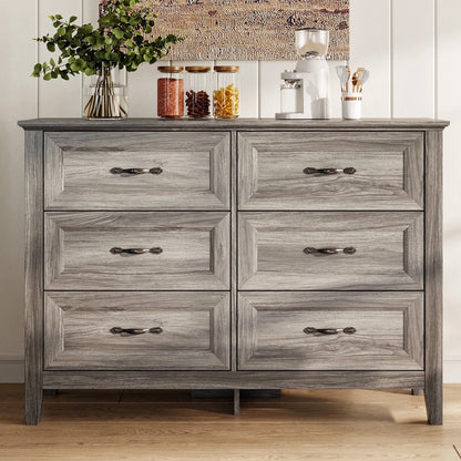 Linsy home Drawers Dresser for Bedroom, Wood Bedroom Dresser Farmhouse Drawer Chest