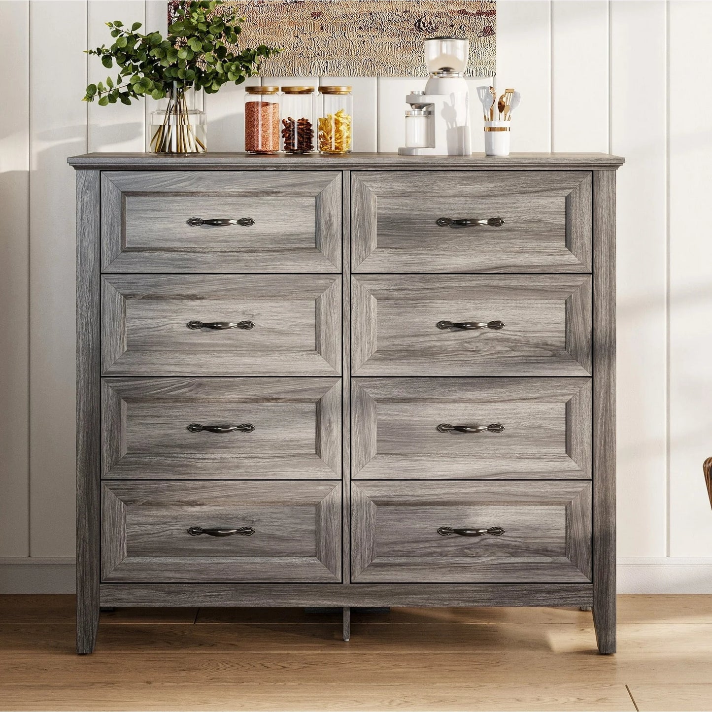 Linsy home Drawers Dresser for Bedroom, Wood Bedroom Dresser Farmhouse Drawer Chest