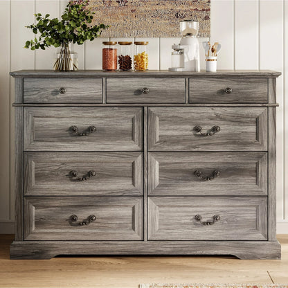 Linsy home Drawers Dresser for Bedroom, Wood Bedroom Dresser Farmhouse Drawer Chest