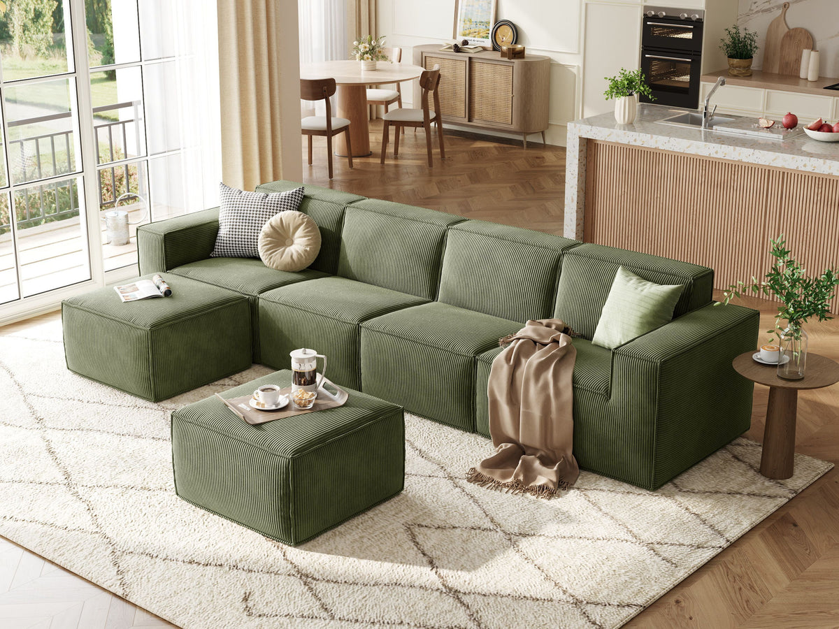 LINSY HOME Oversized Modular Sectional Sofa, Cloud Sofa Couch with Corduroy Fabric, Sponge Sofa for Living Room, No Assembly Required