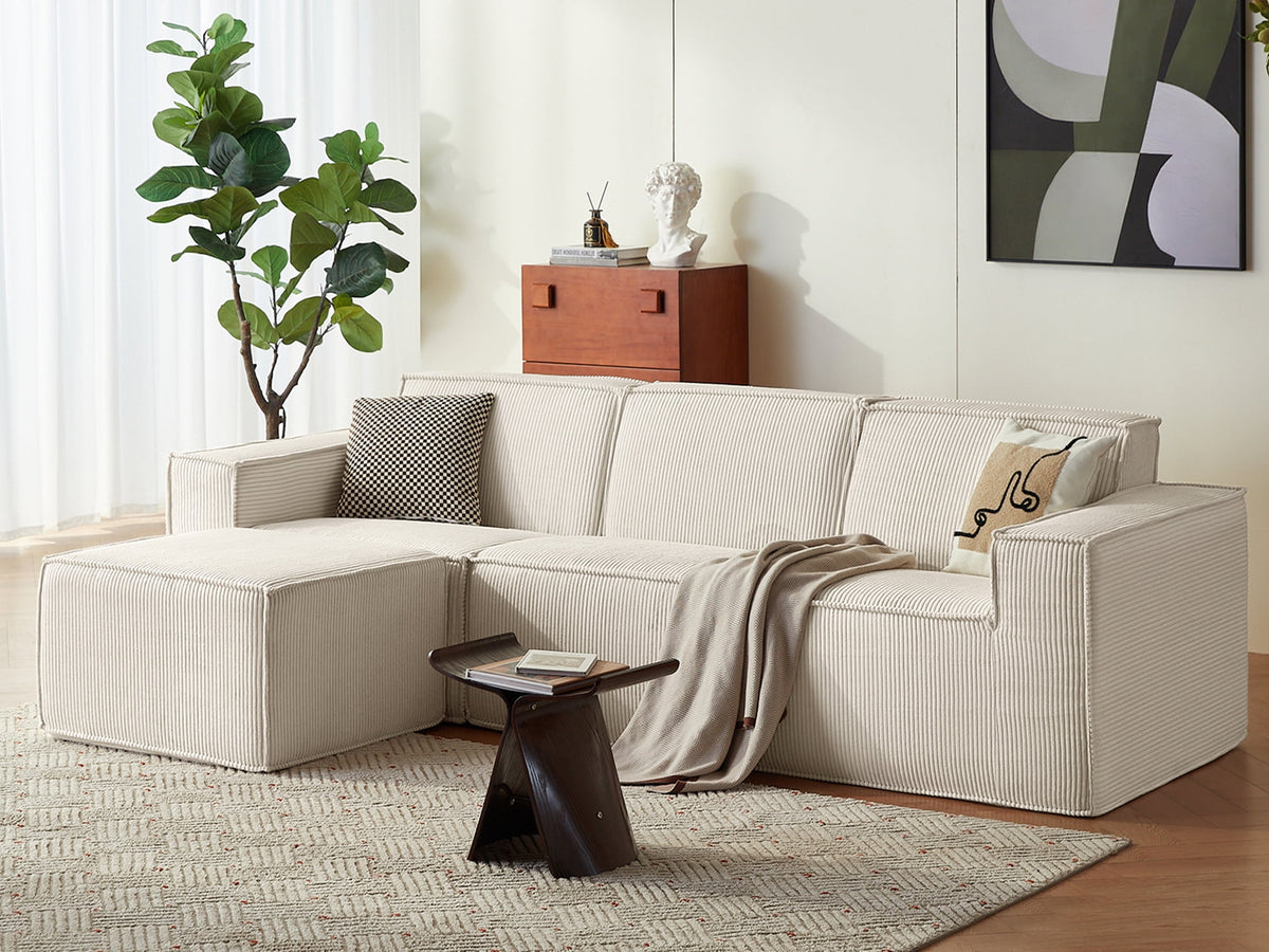 LINSY HOME Oversized Modular Sectional Sofa, Cloud Sofa Couch with Corduroy Fabric, Sponge Sofa for Living Room, No Assembly Required